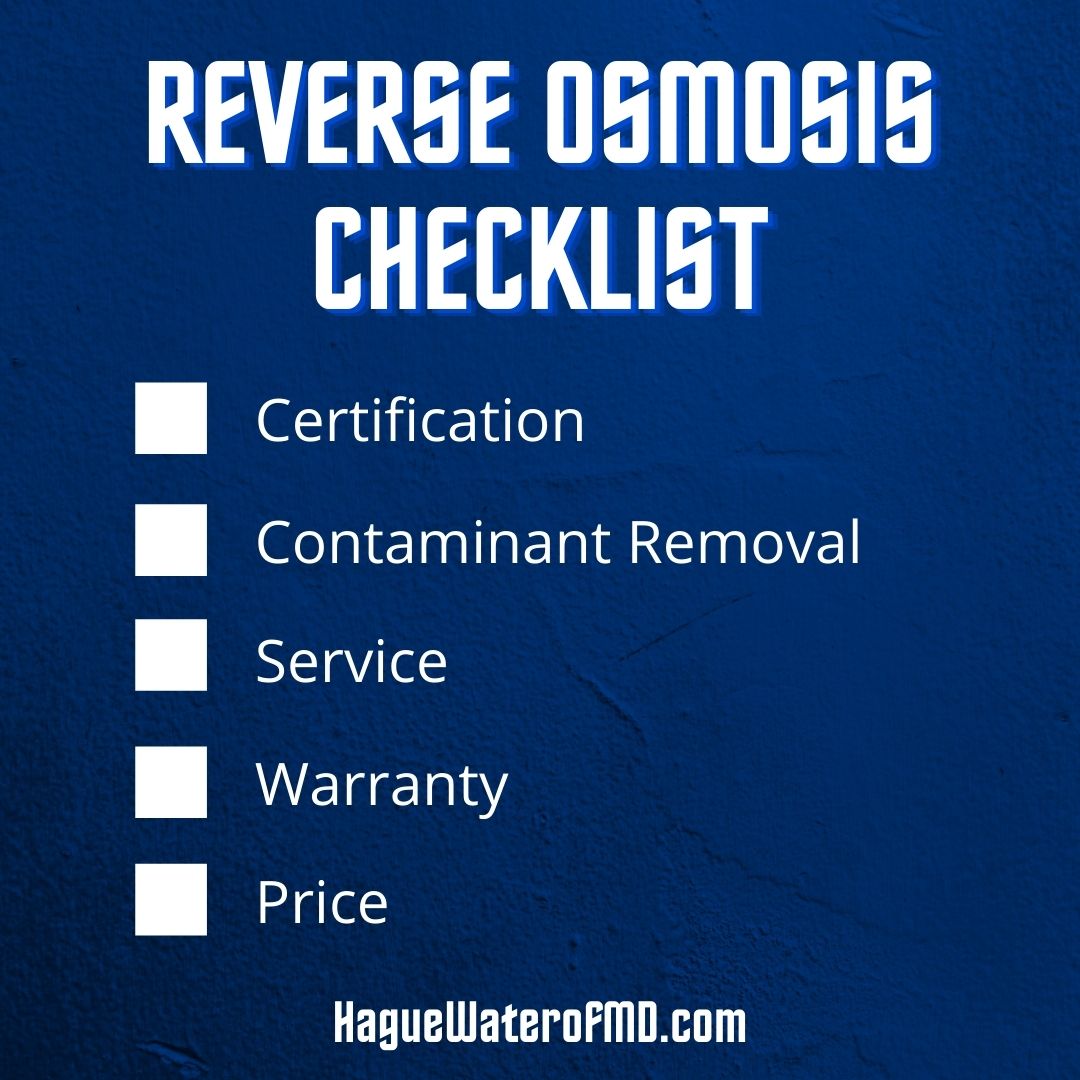 reverse osmosis checklist